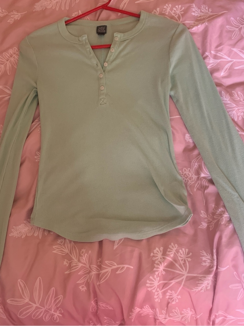 wild fable Mint Green Long-Sleeve Henley Top
